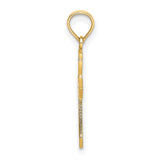 10k Yellow Gold Cross Pendant with Floral Cut-Out and Geometric Design Religious Charm