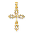 10k Yellow Gold Cross Pendant, Classic Religious Symbol, Minimalist Design for Men and Women