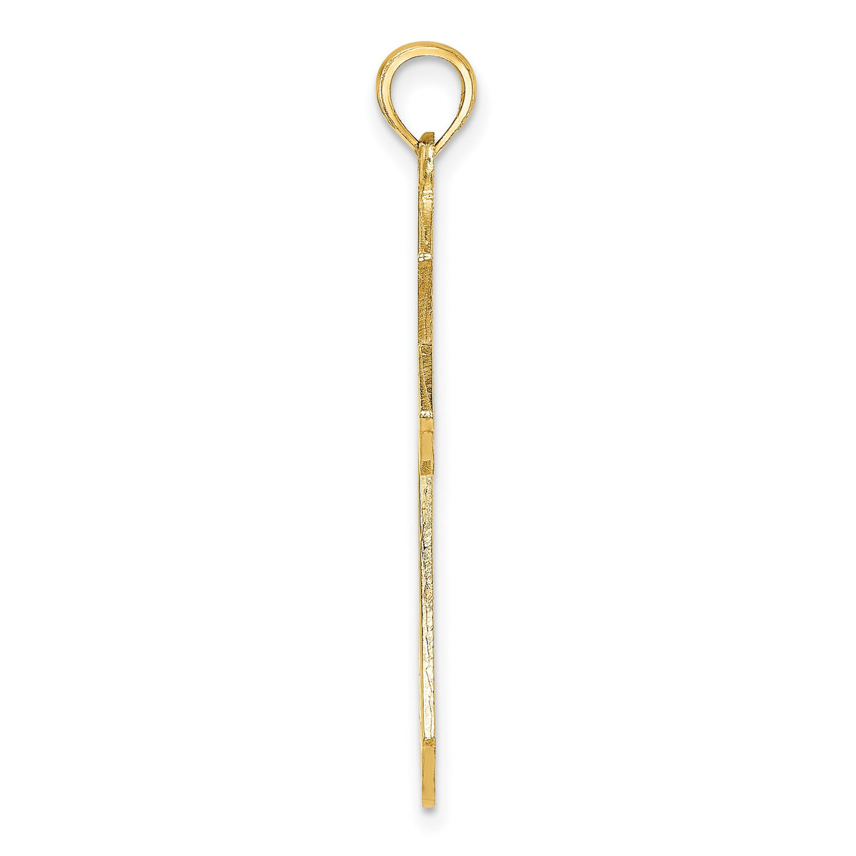 10k Yellow Gold Filigree Cross Pendant with Scrollwork and Polished Finish