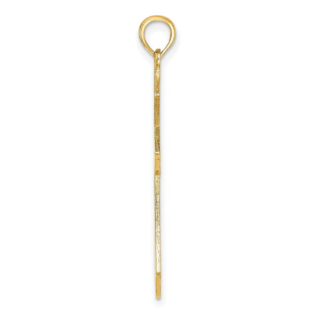 10k Yellow Gold Filigree Cross Pendant with Scrollwork and Polished Finish