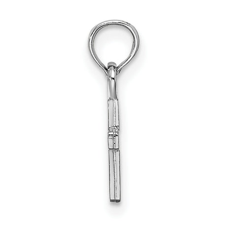 10k White Gold Cross Pendant, Mini Latin Style Religious Jewelry for Men and Women