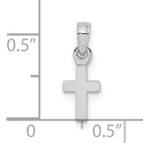 10k White Gold Cross Pendant, Mini Latin Style Religious Jewelry for Men and Women