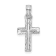 Diamond-Cut Cross Charm Pendant in Real 10k White Gold