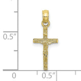10k Yellow Gold Crucifix Pendant with Detailed Latin Cross Design for Men and Women