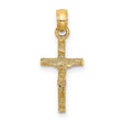 10k Yellow Gold Crucifix Pendant with Detailed Latin Cross Design for Men and Women