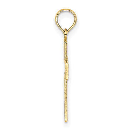 10k Yellow Gold Cross Pendant with Filigree Lace and Openwork Design for Men and Women