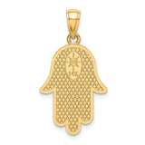 10k Yellow Gold Pendant, Hamsa Hand with Star of David, Spiritual Jewish Symbol for Women or Unisex
