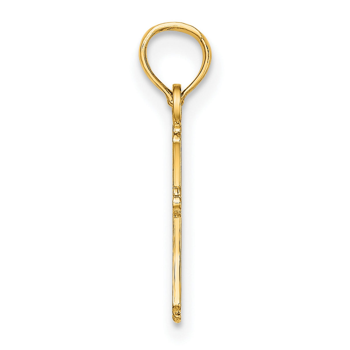 10k Yellow Gold Cross Pendant, Textured Mini Religious Charm, Classic Faith Design