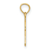 10k Yellow Gold Cross Pendant, Textured Mini Religious Charm, Classic Faith Design