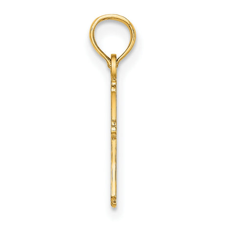 10k Yellow Gold Cross Pendant, Textured Mini Religious Charm, Classic Faith Design