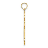 10k Yellow Gold Cross Pendant with Trefoil Design and Textured Detailing for Men and Women