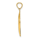 10k Yellow Gold Cross Pendant with Beveled Edges and Rounded Tips