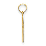 10k Yellow Gold Cross Pendant with Beveled Design and Rounded Tips, Classic Religious Charm