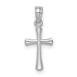 10k White Gold Cross Pendant with Beveled Domed Design and Mirror Finish for Men and Women