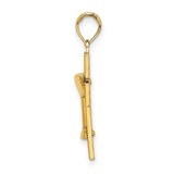 10k Yellow Gold Cross Pendant with Chalice, Beaded Edge, Religious Christian Design