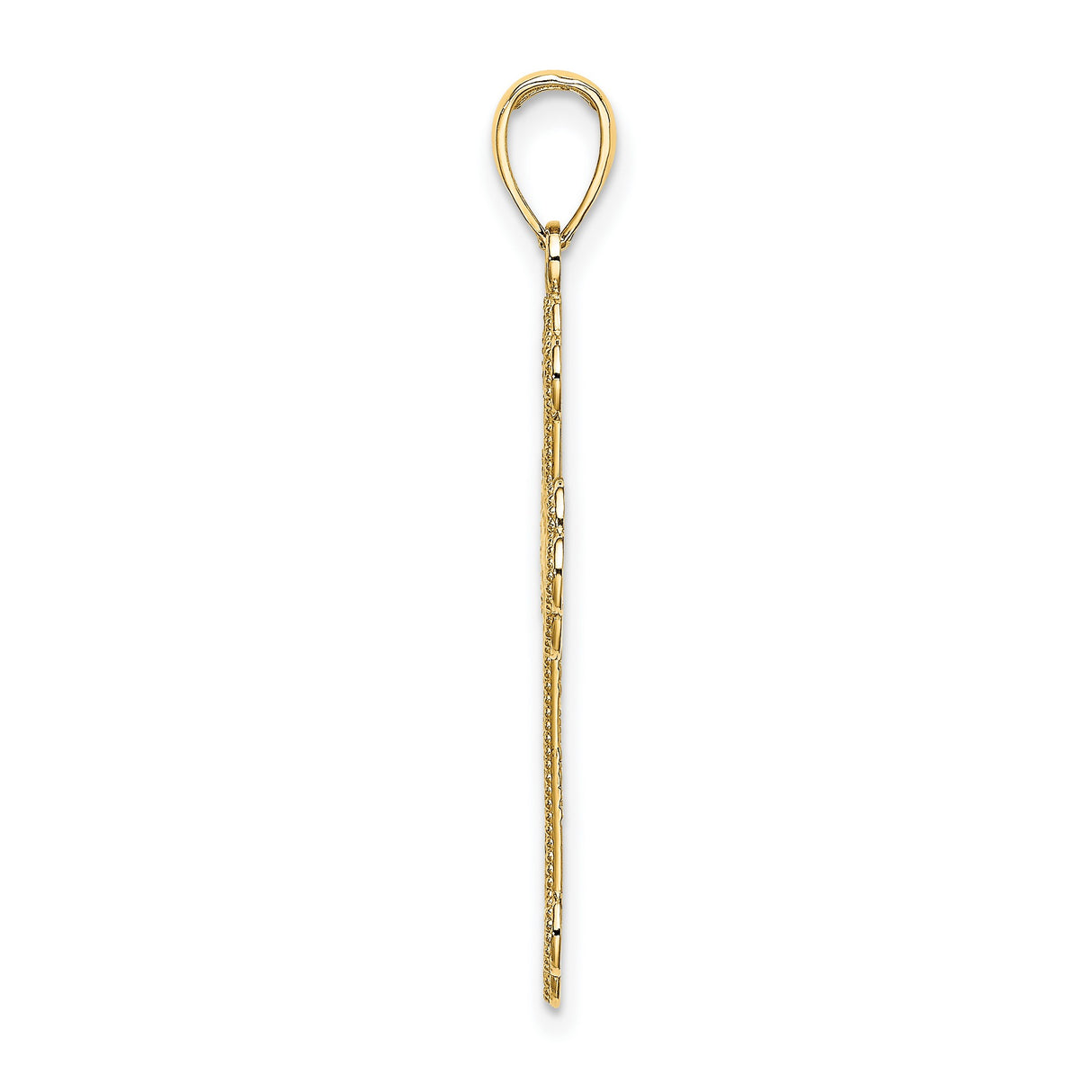 10k Yellow Gold Cross Pendant with Filigree Trefoil Motif and Openwork Design