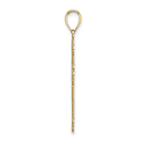 10k Yellow Gold Cross Pendant with Filigree Trefoil Motif and Openwork Design