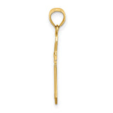 10k Yellow Gold Cross Pendant with Textured Edges and High Polish Finish