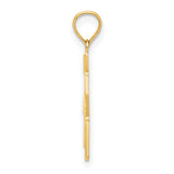 10k Yellow Gold Cross Pendant with Graceful Church Design, Christian Faith Symbol