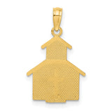 10k Yellow Gold Cross Pendant with Graceful Church Design, Christian Faith Symbol