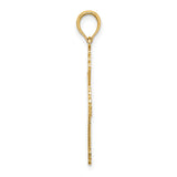 10k Yellow Gold Cross Pendant with Polished Heart Charm, Religious and Spiritual Jewelry for Men and Women