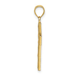 10k Yellow Gold Cross Pendant with Diamond-Cut Detailing and Raised Center Design