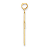 10k Yellow Gold Cross Pendant with Filigree and Diamond-Cut Detailing, Openwork Hearts Design