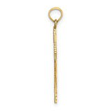 10k Yellow Gold Cross Pendant, Diamond Cut Religious Charm with Polished Finish, Celestial Design