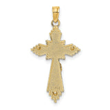 10k Yellow Gold Crucifix Cross Pendant with Jesus Figure, Diamond Cut Religious Design