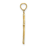 10k Yellow Gold Cross Pendant with Beaded Edge and Diamond Cut Finish