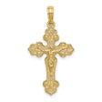 10k Yellow Gold Crucifix Cross Pendant with Raised Jesus Figure, Baroque Style