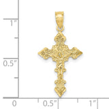 10k Yellow Gold Crucifix Pendant with Detailed Jesus Cross Design, Catholic Religious Charm