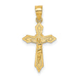 10k Yellow Gold Crucifix Cross Pendant with Jesus Figure, Religious Design for Men and Women