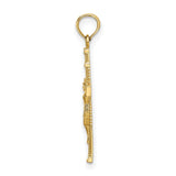 10k Yellow Gold Crucifix Cross Pendant Featuring Jesus, Religious Christian Charm