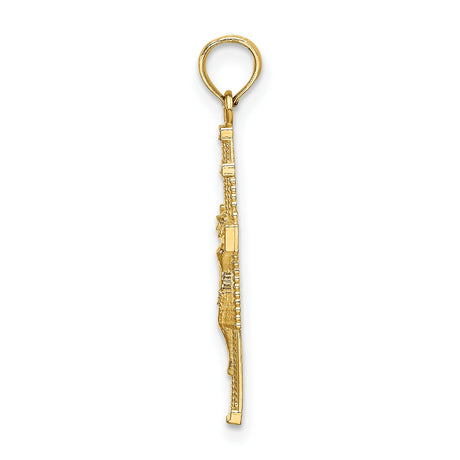 10k Yellow Gold Crucifix Cross Pendant Featuring Jesus, Religious Christian Charm