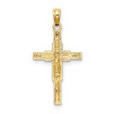 10k Yellow Gold Crucifix Cross Pendant Featuring Jesus, Religious Christian Charm