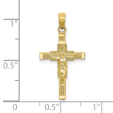 10k Yellow Gold Crucifix Cross Pendant Featuring Jesus, Religious Christian Charm