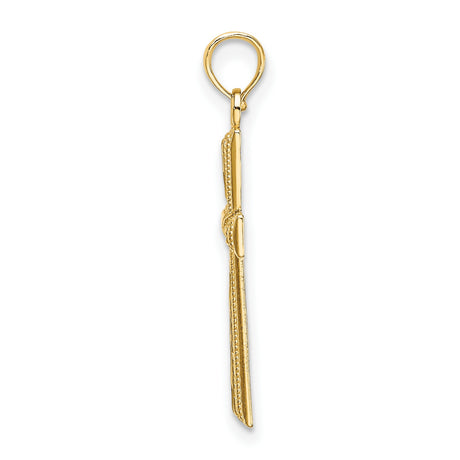 10k Yellow Gold Cross Pendant with Textured Design and Raised Border for Men and Women