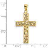 10k Yellow Gold Crucifix Cross Pendant with Textured Jesus Design Religious Charm