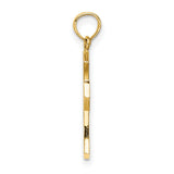 10k Yellow Gold Cross Pendant with Textured Filigree, Cutout Center, and Scrollwork Accents