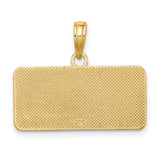 10k Yellow Gold OBX North Carolina Pendant, Rectangular Outer Banks Travel Charm