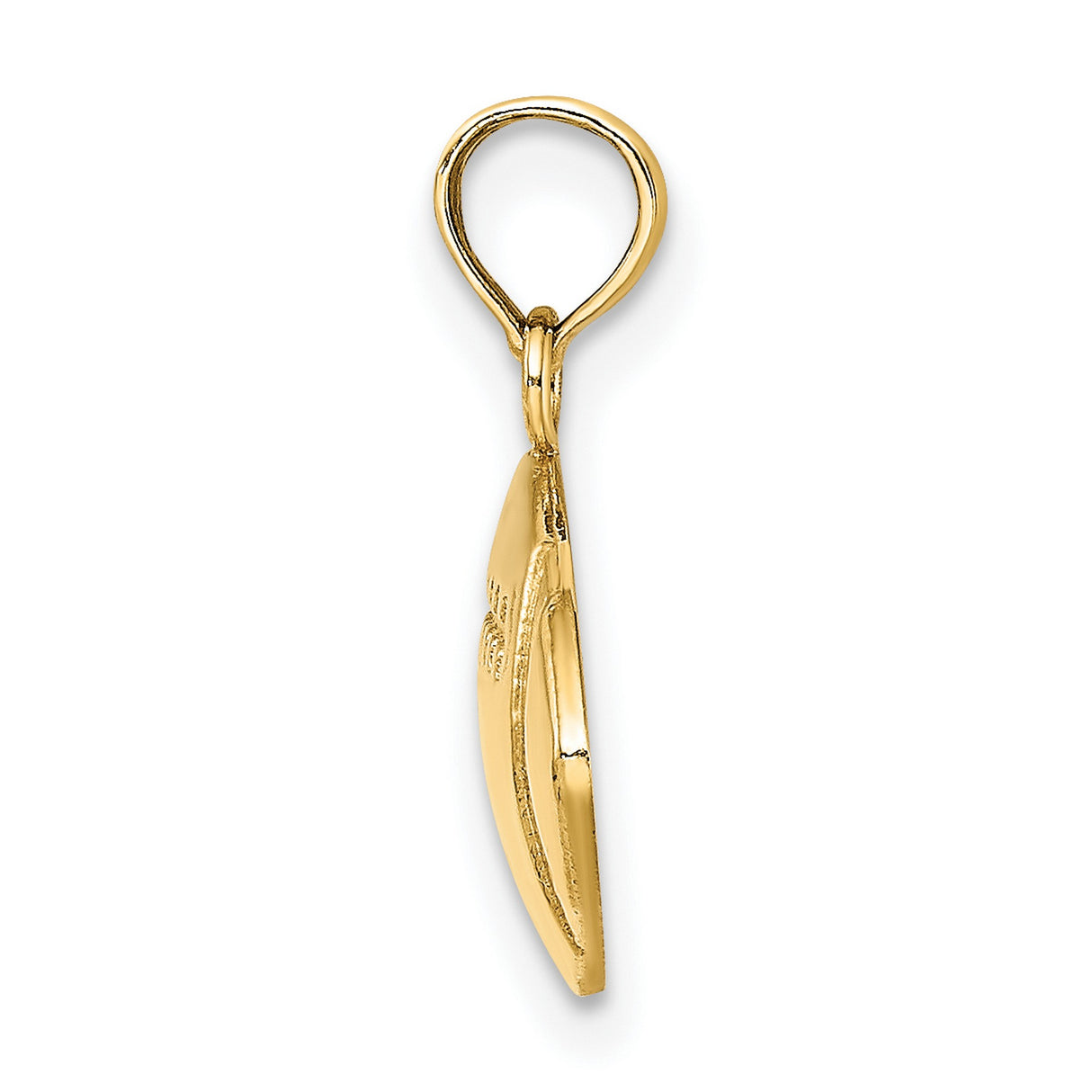 10k Yellow Gold Football Pendant, Detailed American Football Charm for Men or Unisex