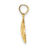10k Yellow Gold Football Pendant, Detailed American Football Charm for Men or Unisex