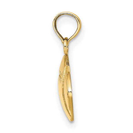 10k Yellow Gold Football Pendant, Detailed American Football Charm for Men or Unisex