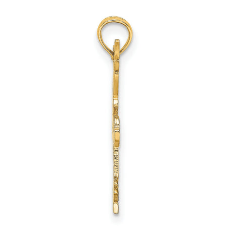 10k Yellow Gold Gymnast Pendant with Female Athlete Handstand on Vault
