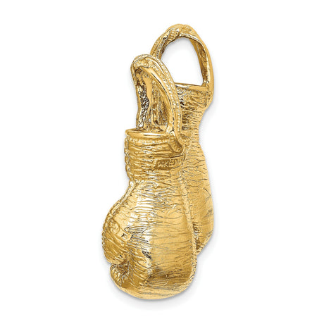10k Yellow Gold Boxing Gloves Pendant, Athletic Charm for Men or Unisex