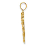 10k Yellow Gold Football Player Pendant, Detailed Athlete Sports Charm for Men or Unisex Wear