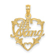 #1 NANA in Heart Charm Pendant in Real 10k Yellow Gold