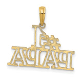 #1 PAPA Cut-out Charm Pendant in Real 10k Yellow Gold