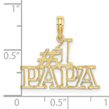 #1 PAPA Cut-out Charm Pendant in Real 10k Yellow Gold